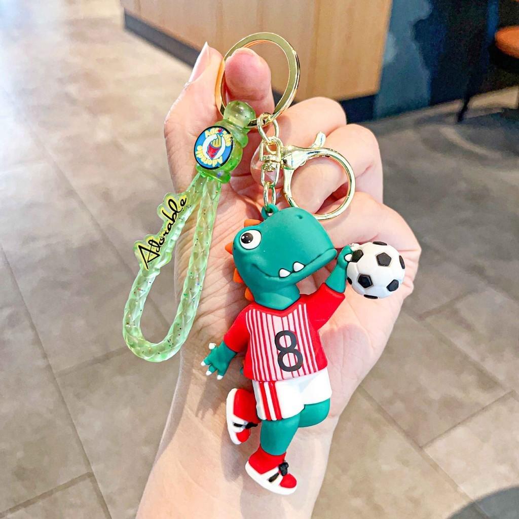 And Fun Soft Silicone Football Dinosaur Keychain Ideal For Promotional Gifts