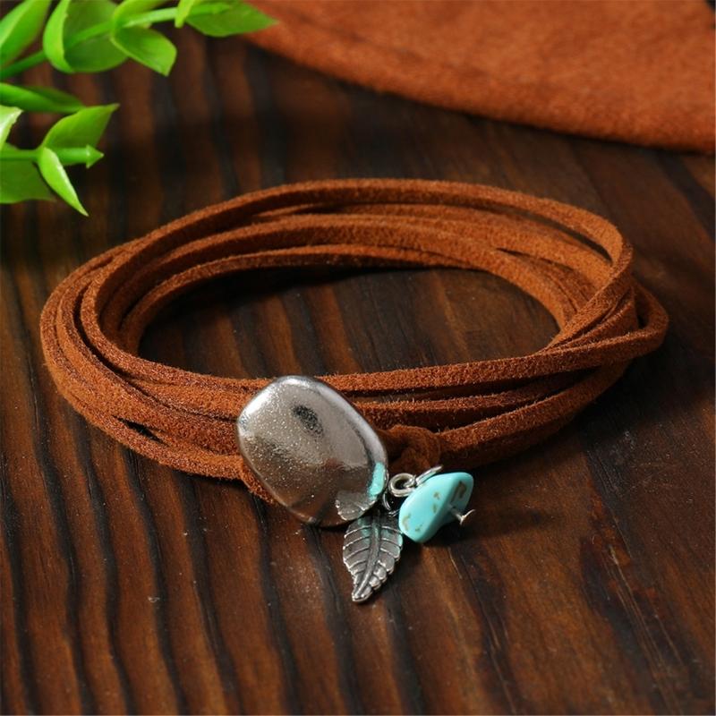 Elegant Modifiable Marine Sphere Necklace With Thin Faux Leather Cord For Stratified Jewelry Appearance