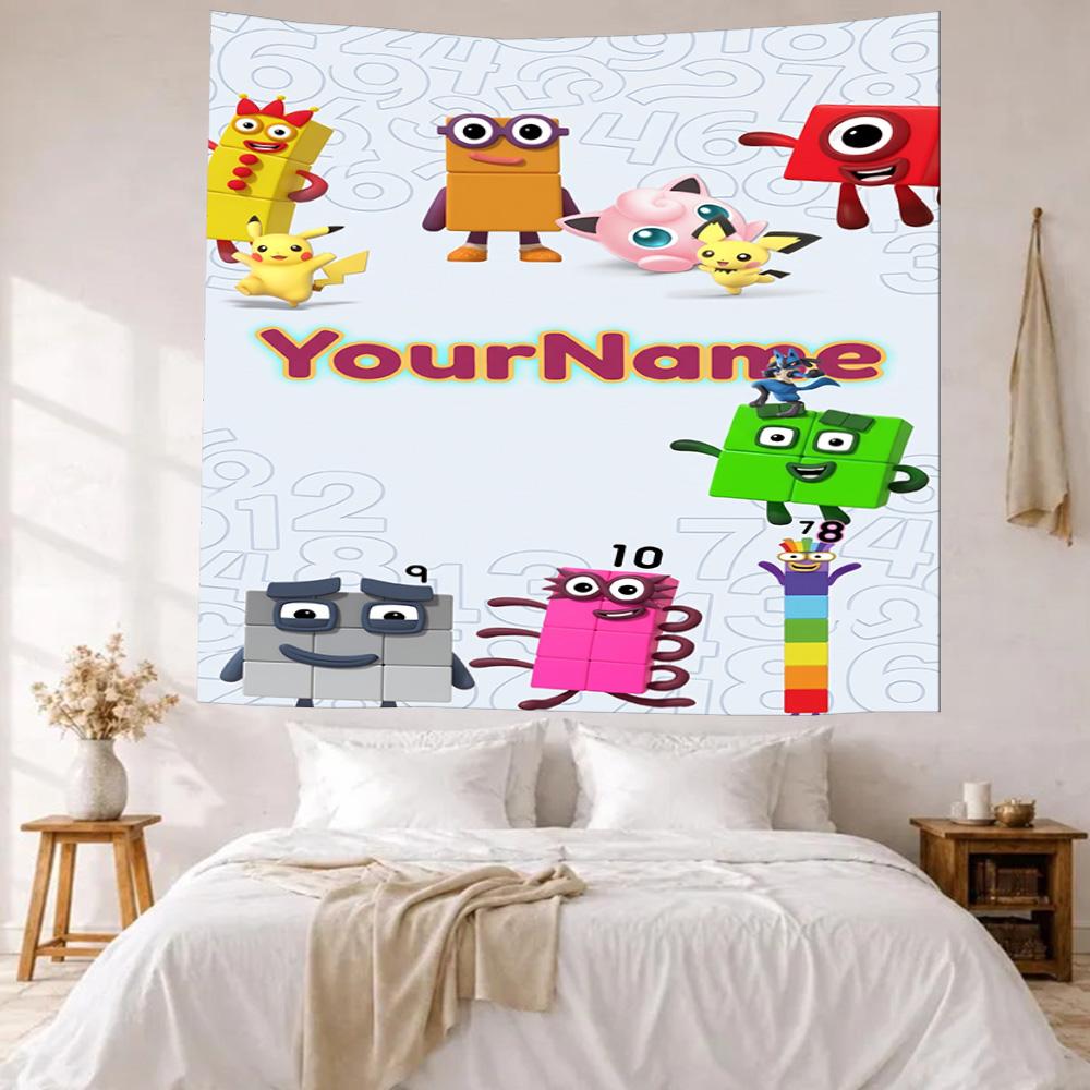 Numberblocks Custom Your Name Wall Decor Tapestry Art For Pet Memorial Birthdaywedding Party Backdrop Family Gift