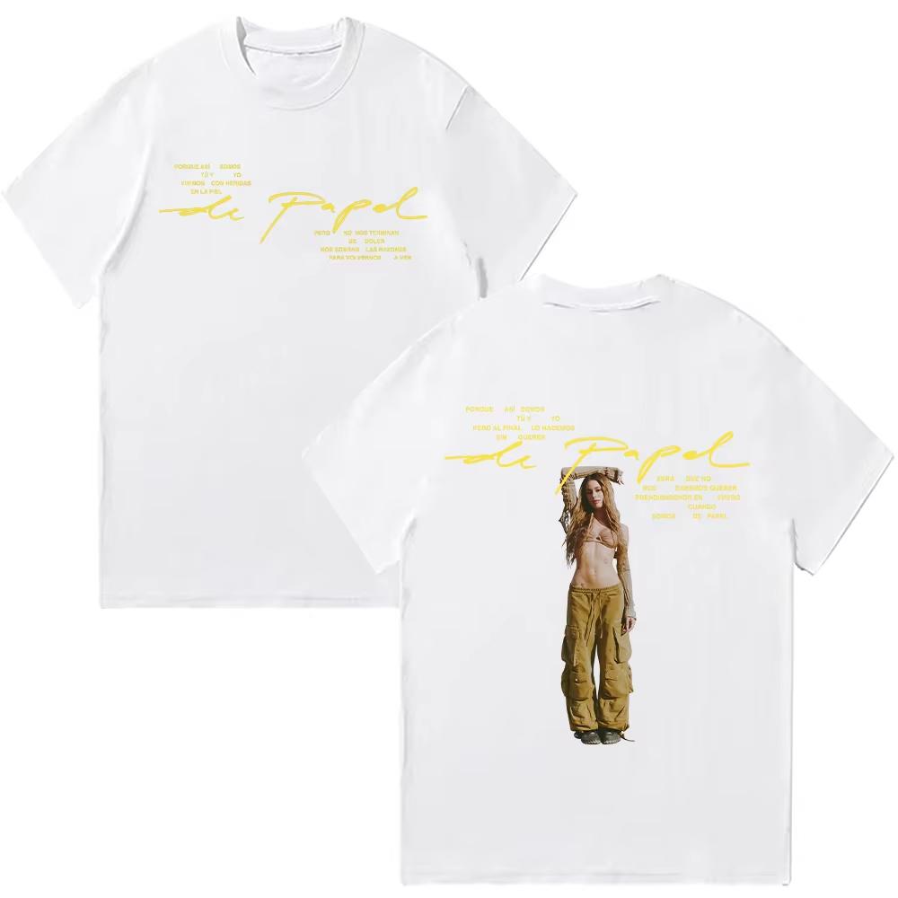 Tini Stoessel Merch Tričko De Papel Módní Bavlněná Trička s Krátkým Rukávem Pánská Dámská Hip Hop Oblečení Y2K Podzimní a zimní spodní prádlo