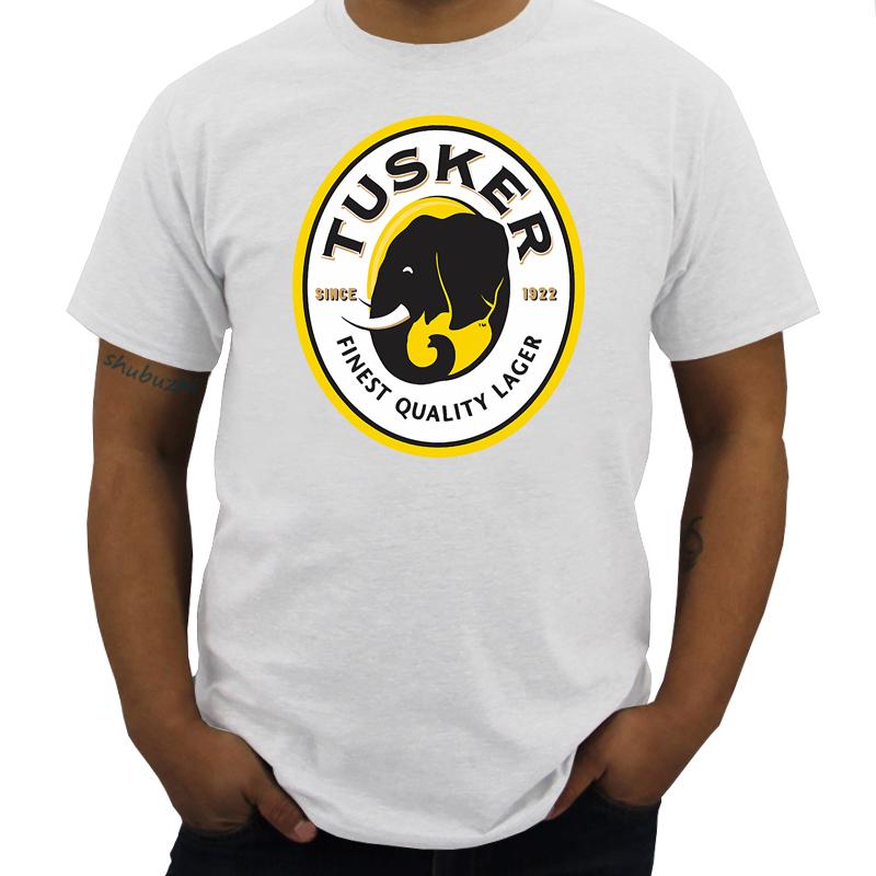 Bavlněné pánské tričko Tričko s logem Tusker Lager vtipná trička letní topy pánská vysoká trička nové černé tričko pro kluky