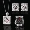 Earrings Necklaces Rings Jewelry Sets Colorful Red Corundum Fashionable High-end Women's Styles