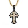 Diamond-Studded Hip-Hop Titanium Cross Necklace for Men - Trendy European & American Fashion Jewelry