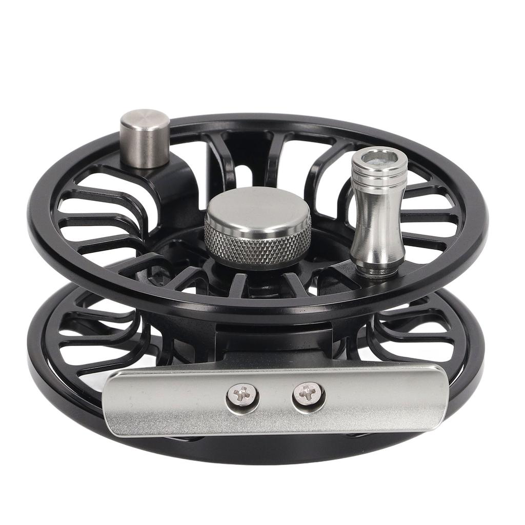 Black 5 6 Aluminum Alloy Fly Reel with Release Button Large Arbor Fly Fishing Reel for Freshwater Saltwater