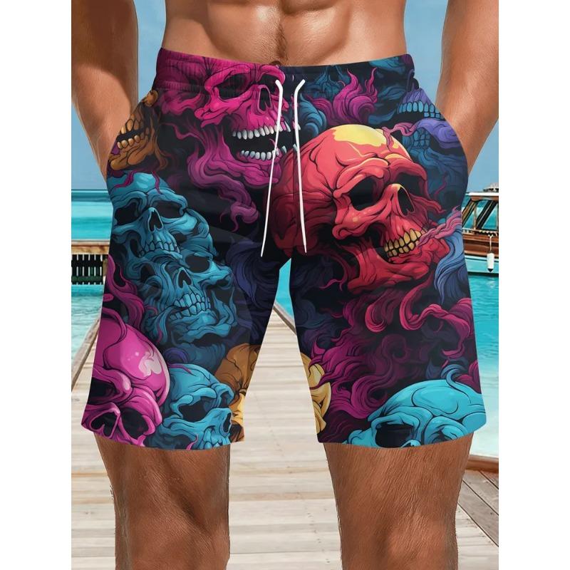 Summer Men's 3D Printed Beach Shorts Fashion Versatile Trend Breathable Casual Vacation Style