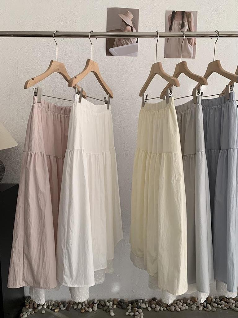 Oumalai Sweet Gentle High Waist A-line Umbrella Skirt for Women