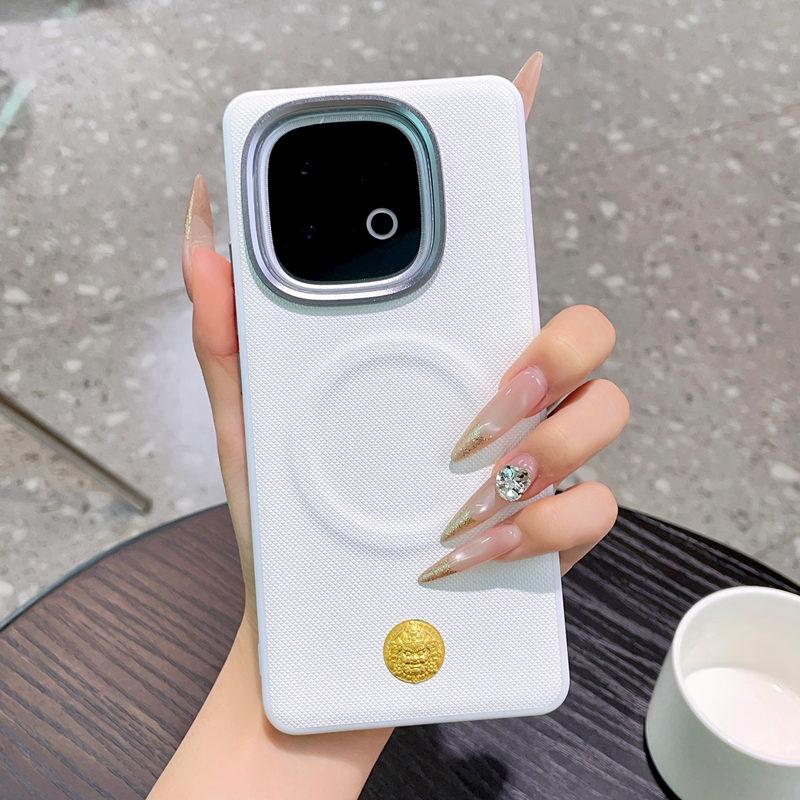 For VIVO IQOO Z10 Turbo Z10 Turbo Pro Z10 Turbo Plus Solid Color Electroplated Magnetic Fingerprint-Resistant Phone Case