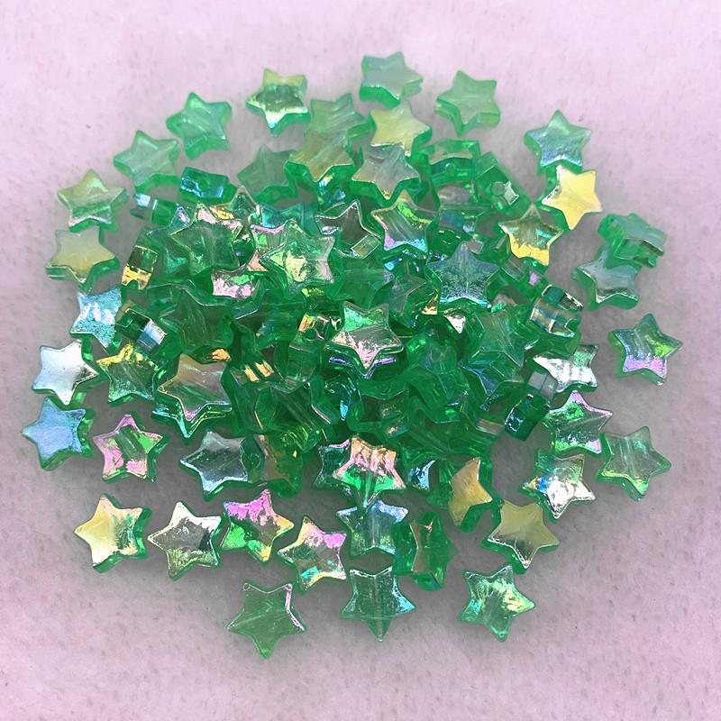 50pcs 11mm Transparent  AB Color Five-pointed Star Acrylic Beads Loose Spacer Beads for Jewelry Making DIY Bracelet Accessories