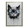 Kot W Akwareli Kot W Akwareli, 50X70 Cm, Rama Aluminiowa Złota, Papier Matowy 230 Gsm