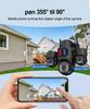 4G Solar-Powered HD Wireless Outdoor Camera with Triple-Lens WiFi Network Monitoring