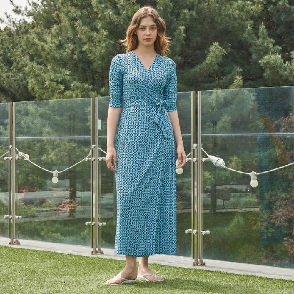 

Lipbbam Creora Romona Maxi Long Wrap Dress 3 4 Sleeve Ldm10hl01 FREE/LDM10HL01