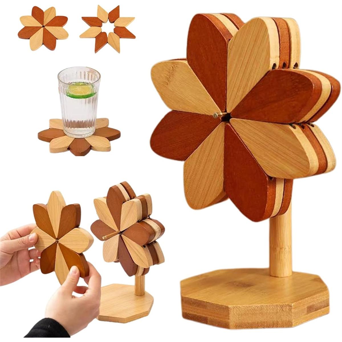 2025+ Wooden Trivets for Hot Dishes, Set of 3 Heat- Coasters Trivets Kitchen Wooden Tree Coasters for Hot Bowl&Teapot China Mainland