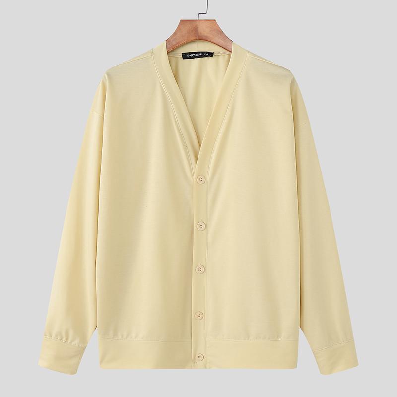 INCERUN Oversized Men Batwing Sleeve Buttons Up Casual Kimono Cardigan Tops
