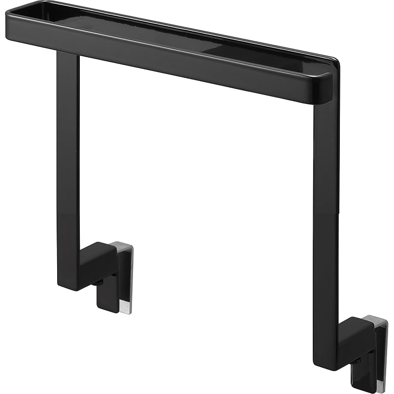 Yamazaki Kitchen Under-Sink Storage Door Towel Hanger H15 Black W20×D9~10×H19.5cm Tower Towel Rack Towel Hanger Bar Anti-Tangle 1591
