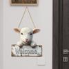 Wall Decoration Rustic Farmhouse Sheep Welcome Door Sign Indoor Outdoor Lamb Hanger Decoration Decorative Wall Plaque
