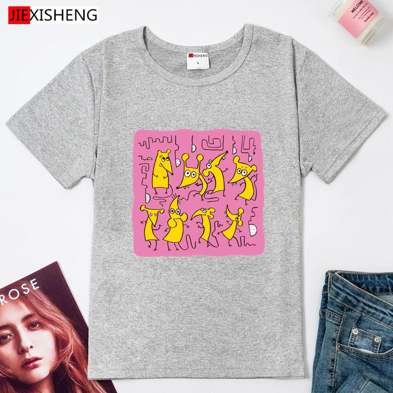 Kawaii Cartoons Graphic Print Women T-Shirts Plus Size 5 Colors Choose Short Sleeve O-Neck Tops Tees