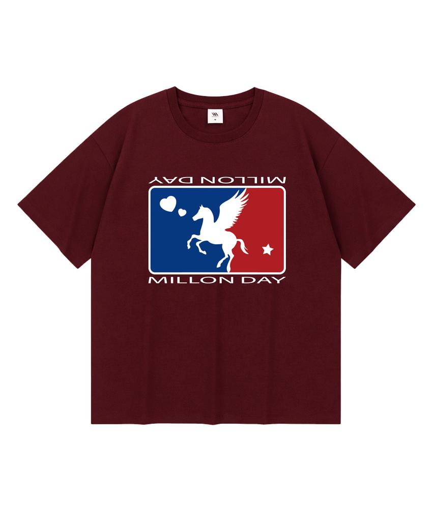 MILLION DAY Heart Uni Cool Cotton Short Sleeve T-Shirt