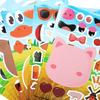 6 Sheetsset Farm Animals Assembled Sticker Kids Diy Make Animal Facial Expression Stickers Creative Toys Gift
