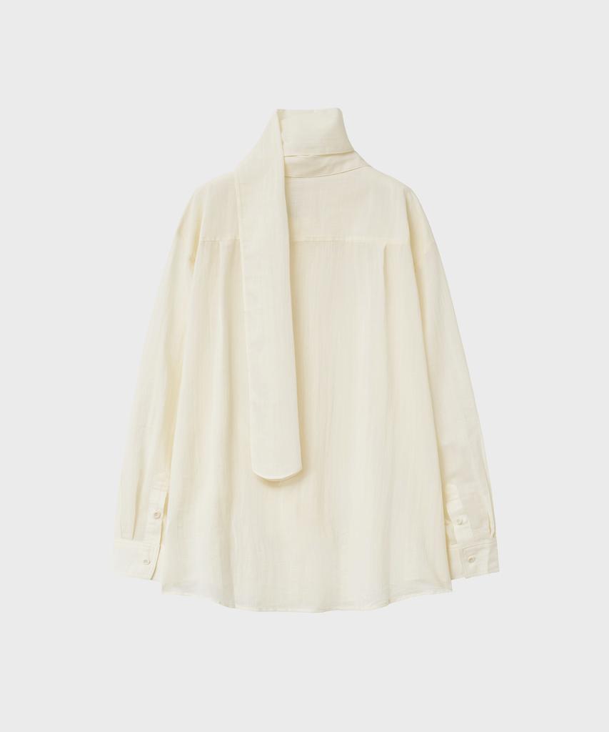 Noir For Woman Pale Scarf Loose Fit Shirt (Buttercream)