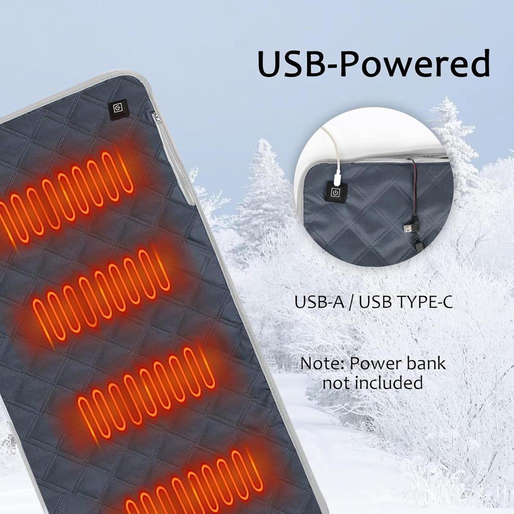 Heated Seat Pad Cordless Electric 3 Settings Warmer Outdoor Seat Warmer Bleacher Heater For Home Office Outdoor Camping Hiking