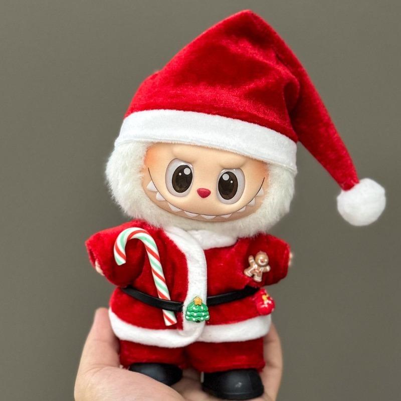 One Two and Three Generations of Labubu Christmas Baby Clothes Set,Labubu Doll Change Clothes To Wear Christmas Clothes