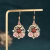 Guochao Cloisonné Enamel Chalcedony Stud Earrings for Women - Jingtai Blue Chinese Style Dangle with Cheongsam Influence