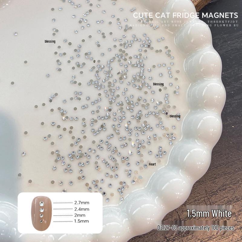 High-Quality Mini Flat-Bottom Rhinestones: Super Flash 33-Cut K9 Nail Art Decorations