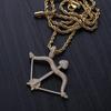 European-American Hip-Hop Cupid's Arrow Zirconia Pendant Necklace