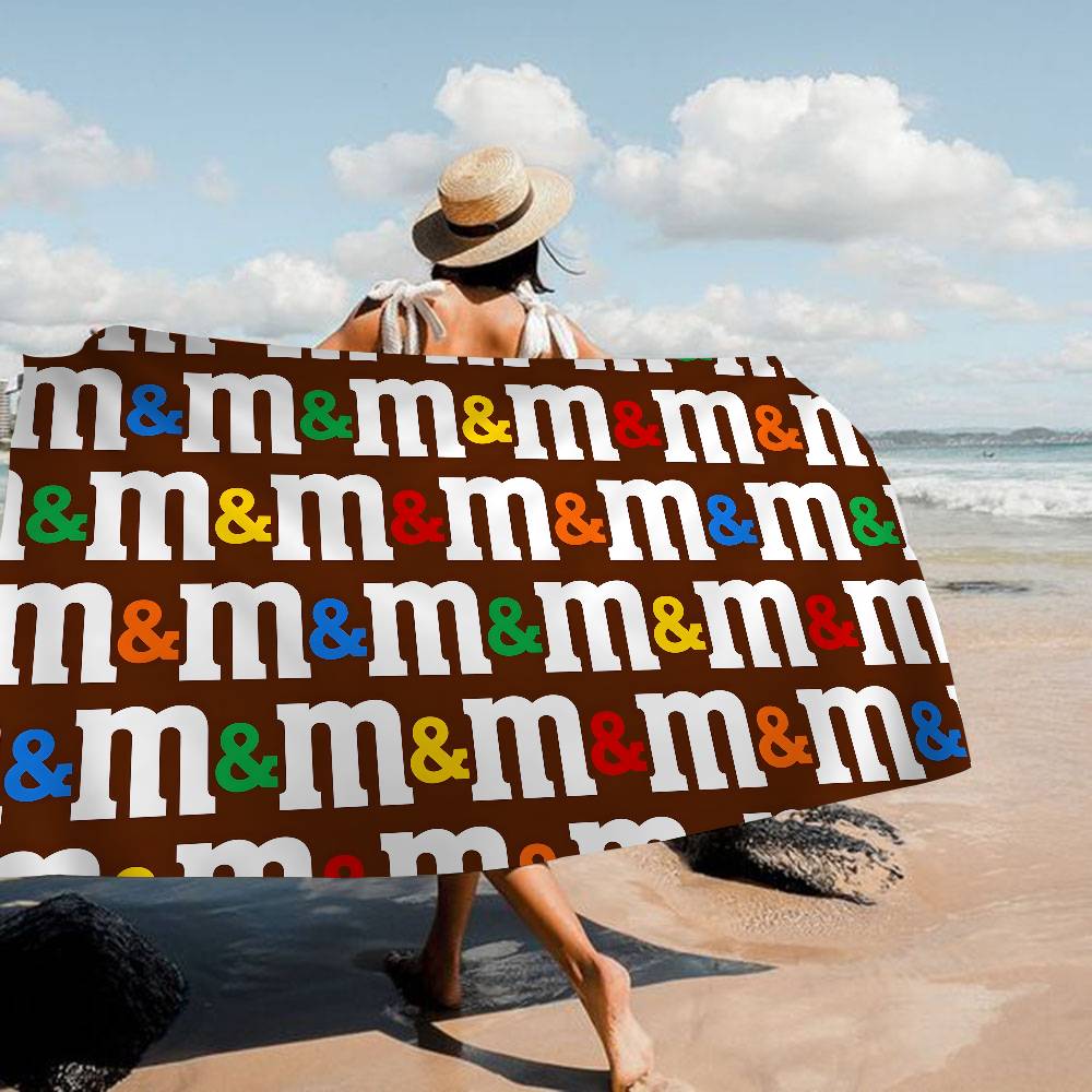 Carpet M&M Candy Snacks Microfiber Beach Towel Absorbent Quick dry Soft Yoga Swimming Resort Mountain Climbing Towel