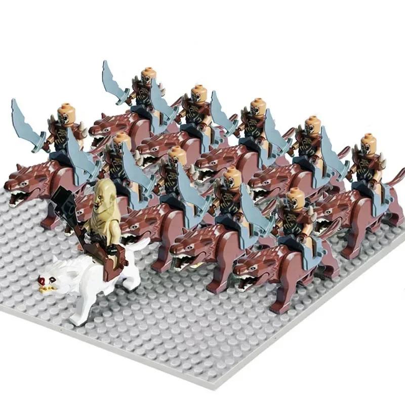 

Middle Age Demon Realm Warg Varg Orcs Soldier VS Uruk-hai Azog Figures Creative War Mount Elk Boar Wolf DIY Bricks Toys for Kid