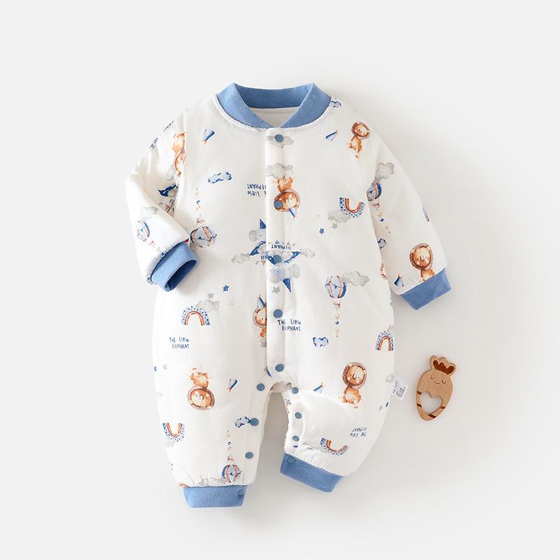 

Новорожденный Осень и Зима Чистый Хлопок Теплый Стеганый Детский Ромпер Слип 59CM (0-3 months)