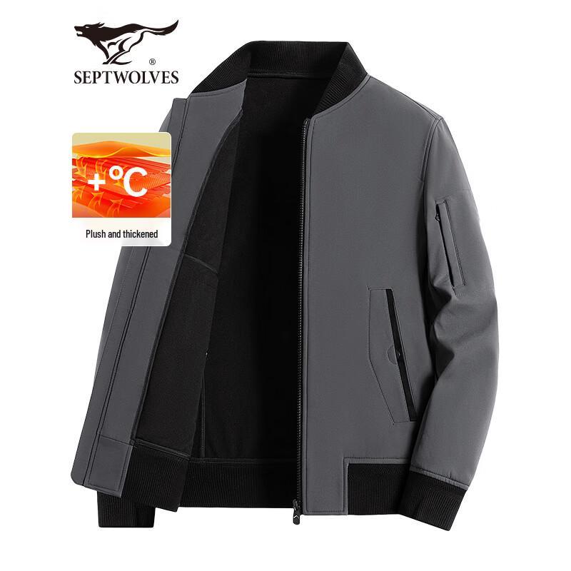 Qipilang Men s Fall Business Casual Baseball Collar Jacket L (170)