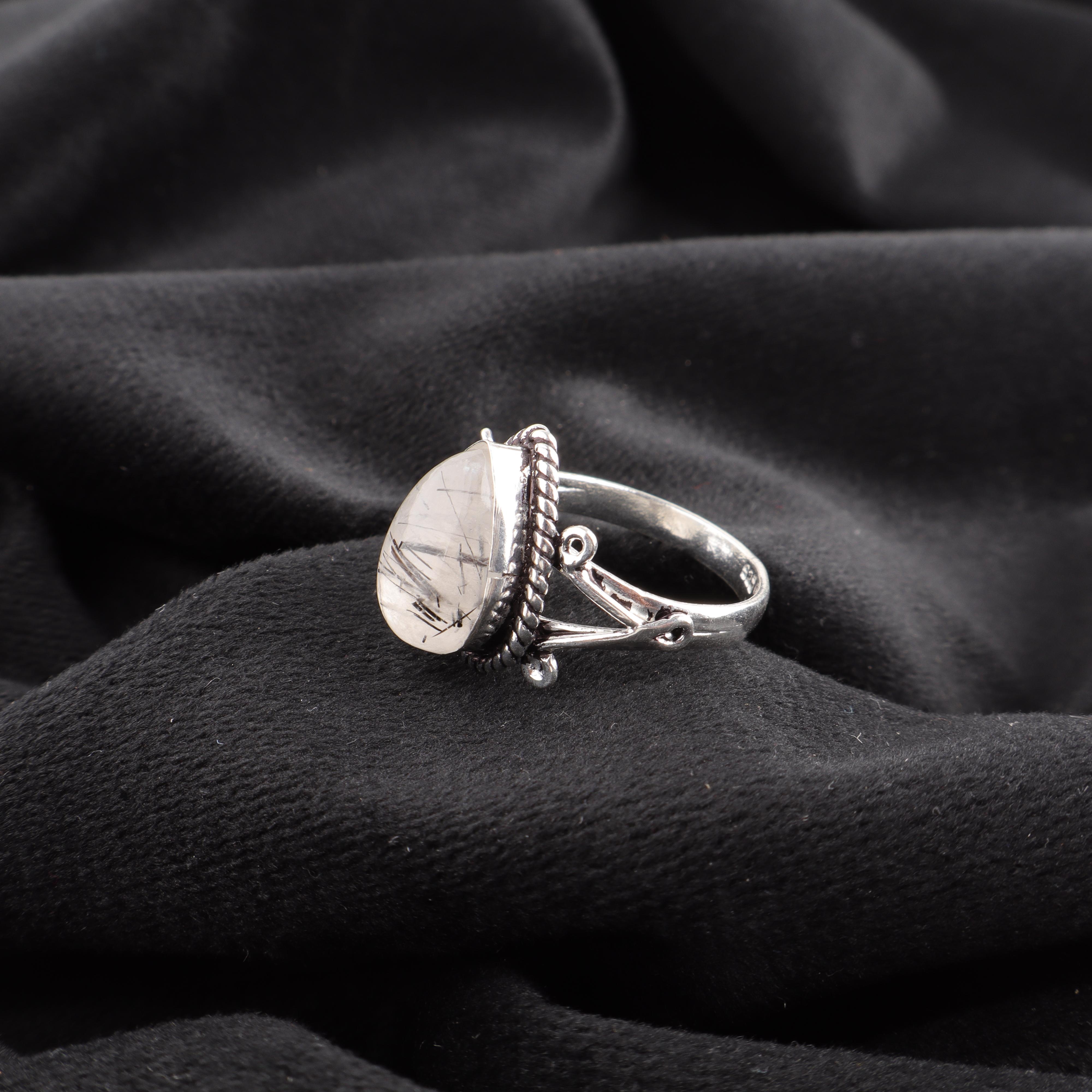 

Украшения из драгоценных камней Черного Рутила, Кольцо из стерлингового серебра 925 пробы, Красивое серебряное кольцо, Богемные украшения ручной работы для свадебного подарка 12 чёрный