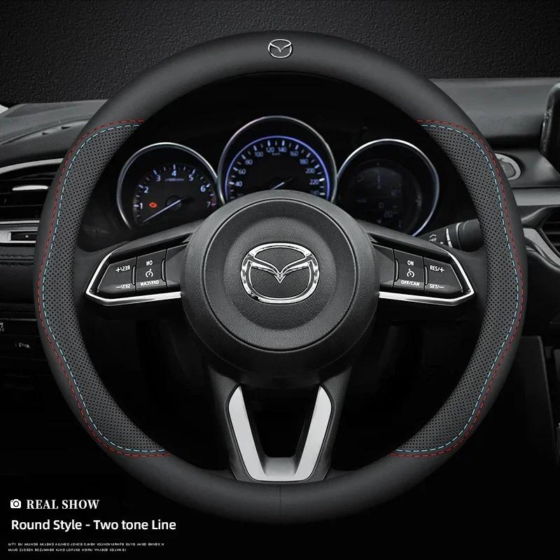 2025 Horký 38cm kožený potah volantu do auta z uhlíkových vláken pro Mazda MX-5 CX-30 CX-3 CX-8 CX-5 CX3 CX5 CX4 cx30 cx8 auto accesso
