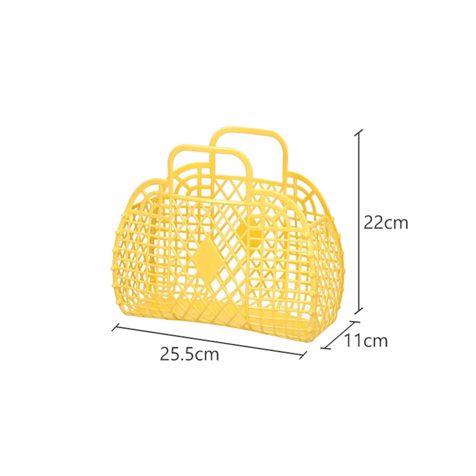

Hollow Storage Basket Plastic Reusable Portable Foldable Bag for Beach Home Bedside Shopping Toys Clothes Yellow 250x110x220mm/9.84x4.33x8.66in жёлтый