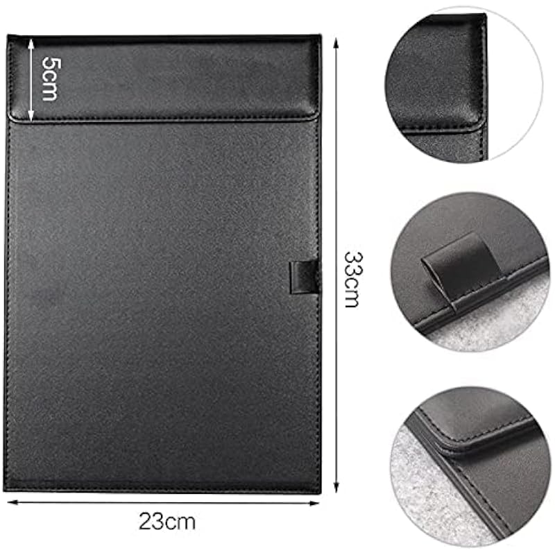 Accuprints Soft Premium Leather Clipboard Document Holder, Business Meeting Magnetic Writing Examboard Pad With Pen Hold