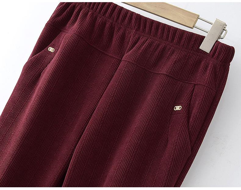 Mom's Spring Straight-Leg Elastic Pants for Middle-Aged Women - Plus Size Casual Fit