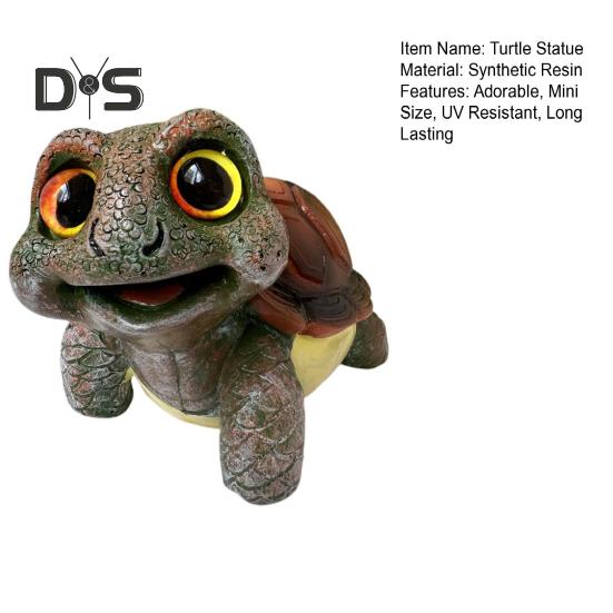 Turtle Statue Garden Mini Figurine Waterproof UV Resistant Mini Size Adorable Turtle Shaped Animal Statue Yard Ornament