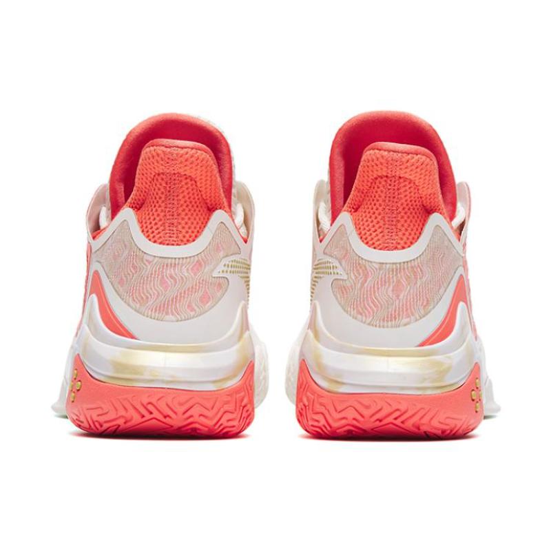 Anta Shock Wave 4 Zhao Cai Jin Bao Cushioning Anti-Slip And Wear-Resistant Low-Top Basketball Shoes Red White Sneakers 112311106-3