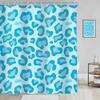Blue Leopard Print Shower Curtain with Hooks – Modern Abstract Design, Trendy Bathroom Decor for Minimalist Space
