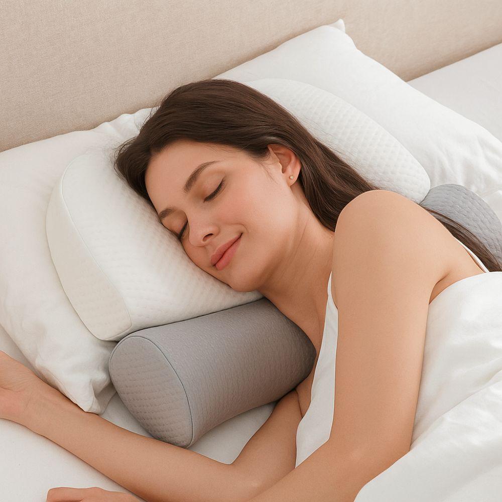 Slow Rebound Cervical Neck Pillow Ergonomic Neck Bolster Pillow Neck Support Pillow  Bed Pillow