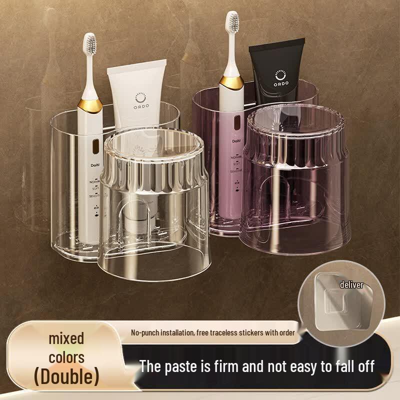 LIEI Wall-Mounted Toothbrush and Cup Holder Set