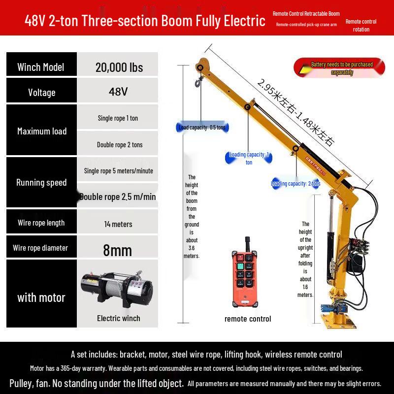 Vehicle-Mounted Electric Hydraulic Telescopic Crane