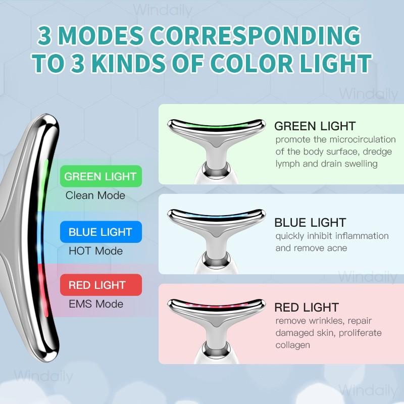 Anti Wrinkle Beauty Device LED Lights Photon Therapy Skin Tighten Portable Intense Pulsed Light Neck Face Wrinkle Remover