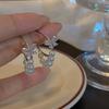 New zircon butterfly stud earrings temperament pearl earrings earrings women's new fashion