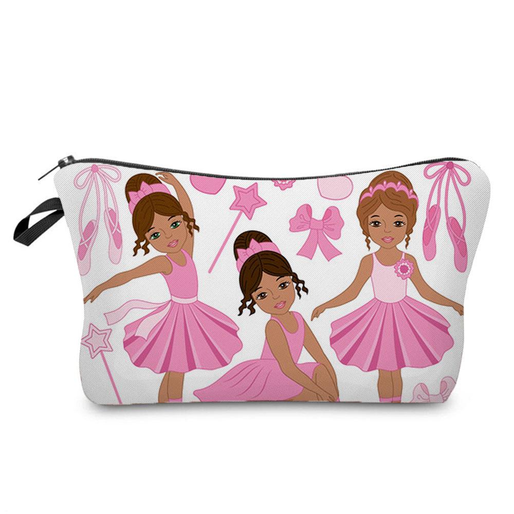 Ballet Art Girl Fashion Printed Cosmetic Bags Toiletries Organizer  School Daily Pencil CasesOutdoor Practical Makeup Bag Female