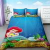 3pcs Duvet Cover Set Mermaid Cartoon Beautiful Bedding Set Quilt Cover Queen King Size for Girl Bedroom Home Decor