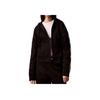 Loose Soft Long Sleeve Hooded Cardigan Sweatshirt Women Sweatshirt Black 40WL288-002