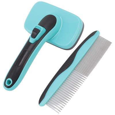 Pet Slicker Brush Kit Multifunctional Stainless Steel Automatic Hair Removal Brush for Dogs Puppy