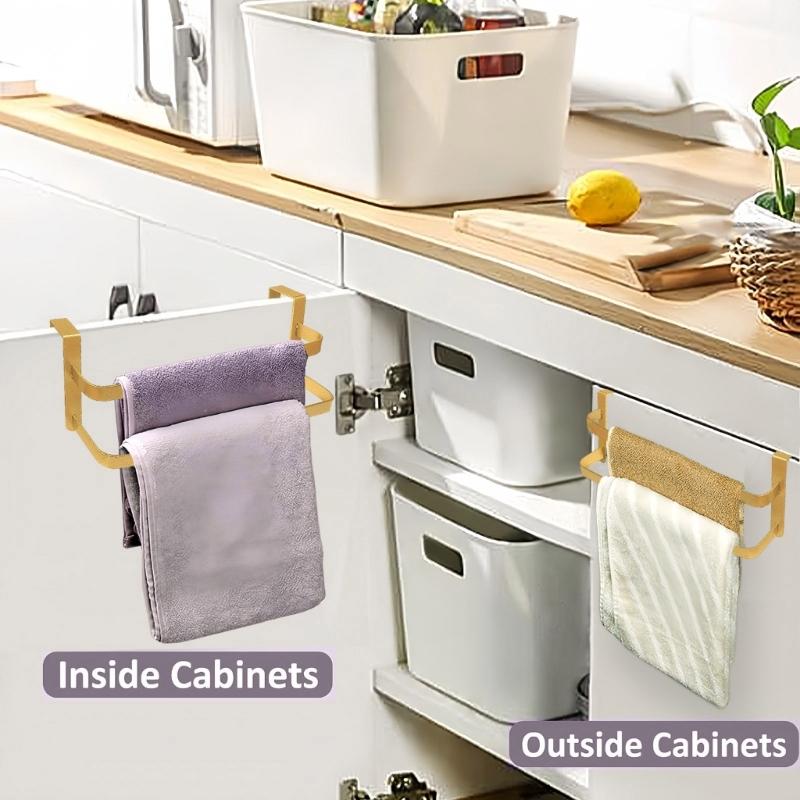 Over The Door Hanger Metal Construction Rustproof Towel Holder For Small Spaces Kitchen Bathroom Bedroom Storage